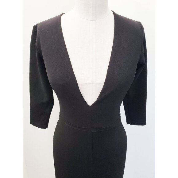 Bec + Bridge Womens Imperial Deep V Dress Bodycon Black Mini - Picture 9 of 10